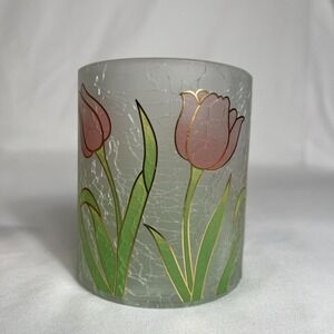Yankee Candle Frosted Crackle Votive Tea Light Holder V/H TL/H spring Tulips New